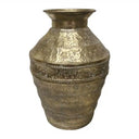 Calypso Hand Hammered Metal Urn - Gold at online8 furniture store Auckland