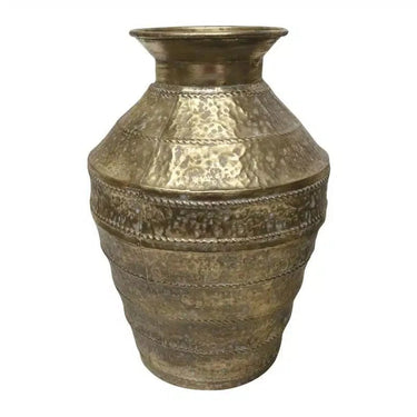 Calypso Hand Hammered Metal Urn - Gold at online8 furniture store Auckland