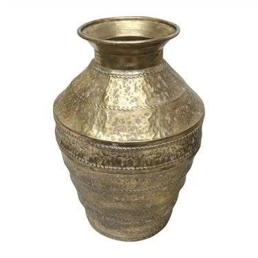 Calypso Hand Hammered Metal Urn - Gold at online8 furniture store Auckland