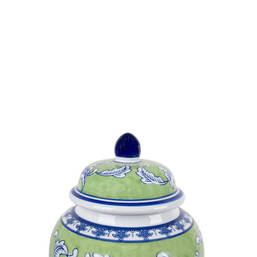 Camelia Ceramic Ginger Jar Small styled on a console shelf