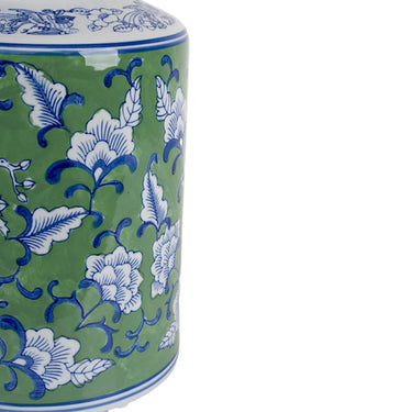Camelia Ceramic Waisted Vase Large with gathered chinoiserie silhouette