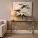 Campaign Console Table - Antique Brass at Online8 Furniture Auckland NZ