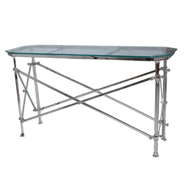 Campaign Console Table - Nickel at Online8 Furniture Auckland NZ