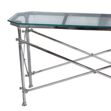 Campaign Console Table - Nickel at Online8 Furniture Auckland NZ