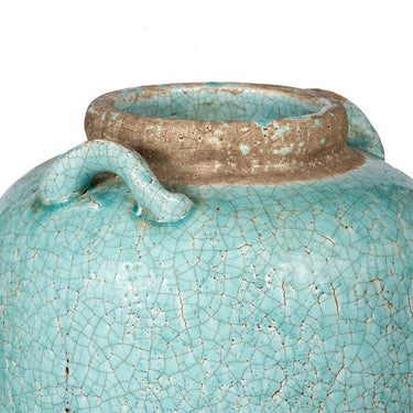Candia Ceramic Vase - Turquoise at online8 furniture store Auckland