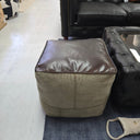 Canvas and Leather Ottoman at online8 furniture store Auckland