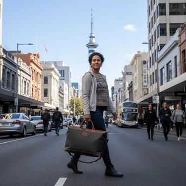 Canvas & Leather Luggage bag - The Atlas at online8 furniture store Auckland