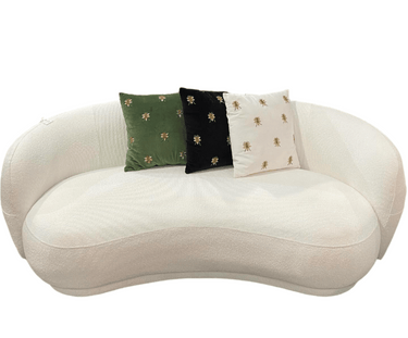 Capri Loveseat Curved  Sofa - lvory at online8 furniture store Auckland