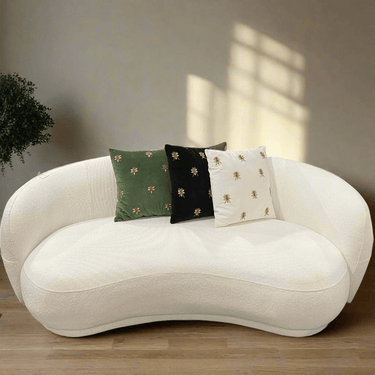 Capri Loveseat Curved  Sofa - lvory at online8 furniture store Auckland