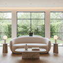 Caprice 2.5 Seat Curved Sofa - Cream at Online8 Furniture Auckland NZ