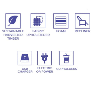 Captain Single Chair Electric Recliner at online8 furniture store Auckland