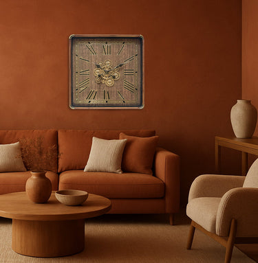 Carlina Square Gear Wall Clock at Online8 Furniture Auckland NZ