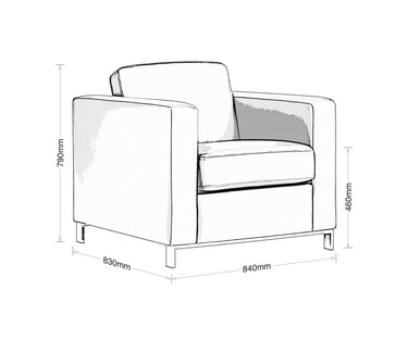 Carlo Leather Armchair at online8 furniture store Auckland