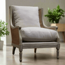 Carlos Rattan Armchair - Light Grey & Rattan at online8 furniture store Auckland