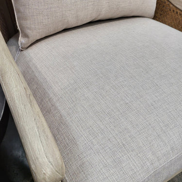 Carlos Rattan Armchair - Light Grey & Rattan at online8 furniture store Auckland