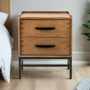 Carlton Bedside Table - 2 Drawers at online8 furniture store Auckland