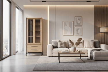 Carlton Cupboard with Glass Doors at Online8 Furniture Auckland NZ