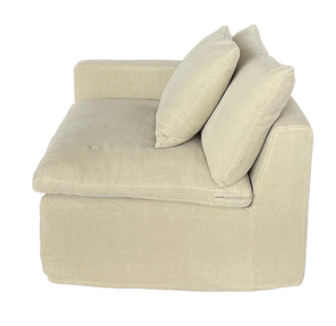 Carlton Slip Cover Modular Sofa with Reversible Chaise - Hemp at online8 furniture store Auckland