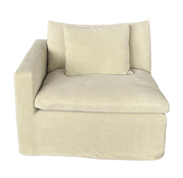 Carlton Slip Cover Modular Sofa with Reversible Chaise - Hemp at online8 furniture store Auckland