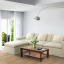 Carlton Slip Cover Modular Sofa with Reversible Chaise - Hemp at online8 furniture store Auckland