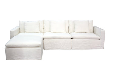 Carlton Slipcover Modular Sofa with Reversible Chaise - Cloud at online8 furniture store Auckland