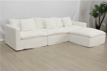 Carlton Slipcover Modular Sofa with Reversible Chaise - Cloud at online8 furniture store Auckland