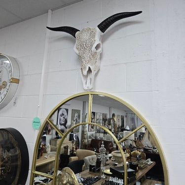 Carved Skull Wall Decor 54cm at online8 furniture store Auckland