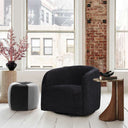 Casper Boucle Swivel Chair - Black at online8 furniture store Auckland