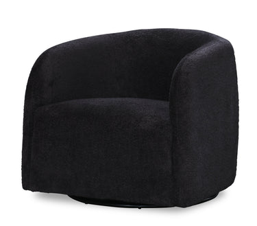 Casper Boucle Swivel Chair - Black at online8 furniture store Auckland