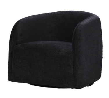 Casper Boucle Swivel Chair - Black at online8 furniture store Auckland
