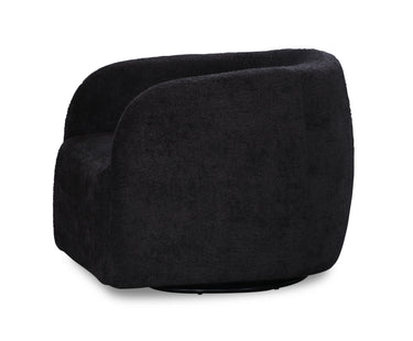 Casper Boucle Swivel Chair - Black at online8 furniture store Auckland
