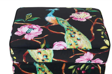 Castella Patchwork Ottoman - Peacock at online8 furniture store Auckland