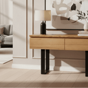 Catalina Console Table – Messmate Timber with Resin Inlay at online8 furniture store Auckland