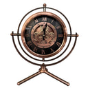 Gimbal Gear Table Clock 43cm in copper with ring mount, tripod base and exposed gears at Online8 Furniture Auckland NZ