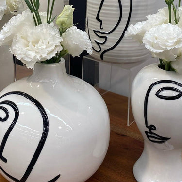 Ceramic Abstract Eye Vase at online8 furniture store Auckland