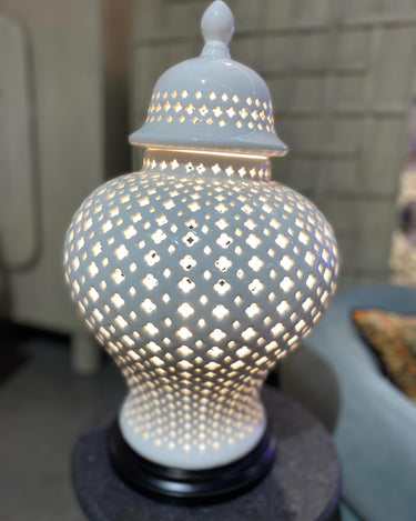 Ceramic Cut Out Table Lamp at online8 furniture store Auckland