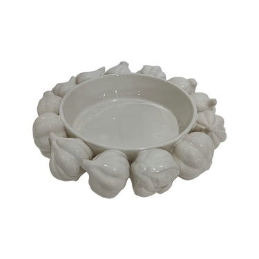 Ceramic Garlic Bowl - White at online8 furniture store Auckland