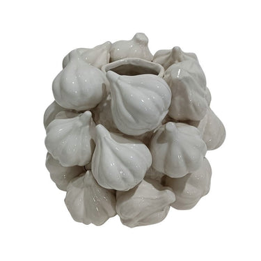 Ceramic Garlic Vessel - White at online8 furniture store Auckland