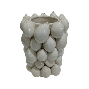 Ceramic Lemon Vessel - White at online8 furniture store Auckland