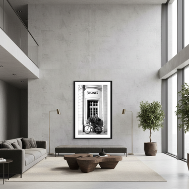 Chanel Glass Framed Wall Art – Black Frame