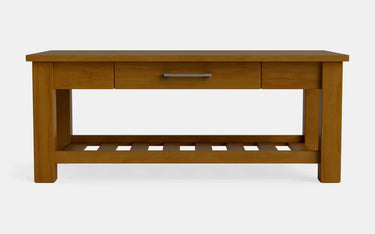 Charlton Coffee Table with Rack and Drawer - NZ Made at online8 furniture store Auckland