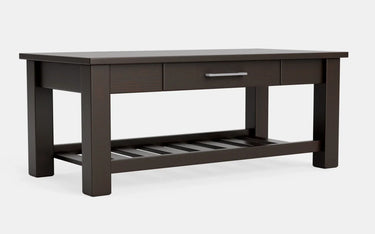 Charlton Coffee Table with Rack and Drawer - NZ Made at online8 furniture store Auckland