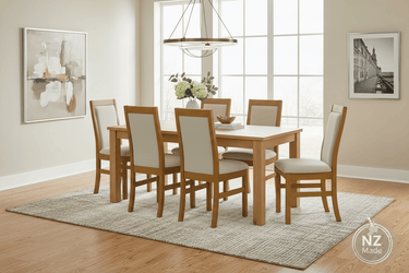 Charlton Dining Suite – 6 Seater - NZ Made at online8 furniture store Auckland