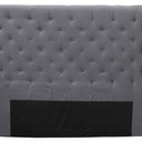 Cherry Tufted Headboard Super King – Grey Linen at online8 furniture store Auckland
