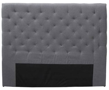 Cherry Tufted Headboard Super King – Grey Linen at online8 furniture store Auckland