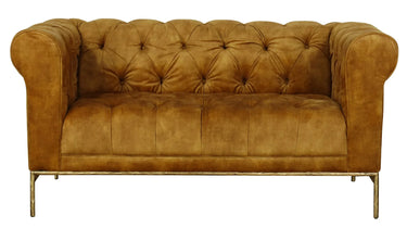 Chesterfield 2 Seater Sofa - Mustard at online8 furniture store Auckland