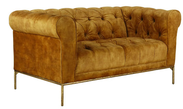 Chesterfield 2 Seater Sofa - Mustard at online8 furniture store Auckland