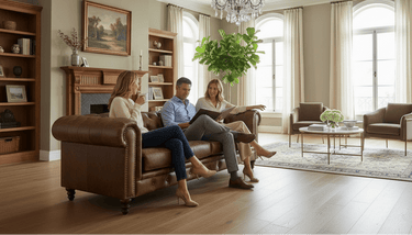 Chesterfield 3.5 Seater Sofa - Tobacco at online8 furniture store Auckland