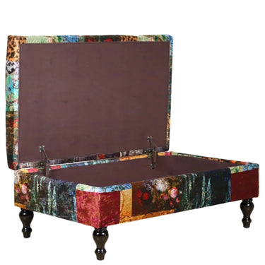 Chesterfield Patchwork Ottoman with Storage - Leopard at online8 furniture store Auckland