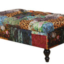Chesterfield Patchwork Ottoman with Storage - Leopard at online8 furniture store Auckland